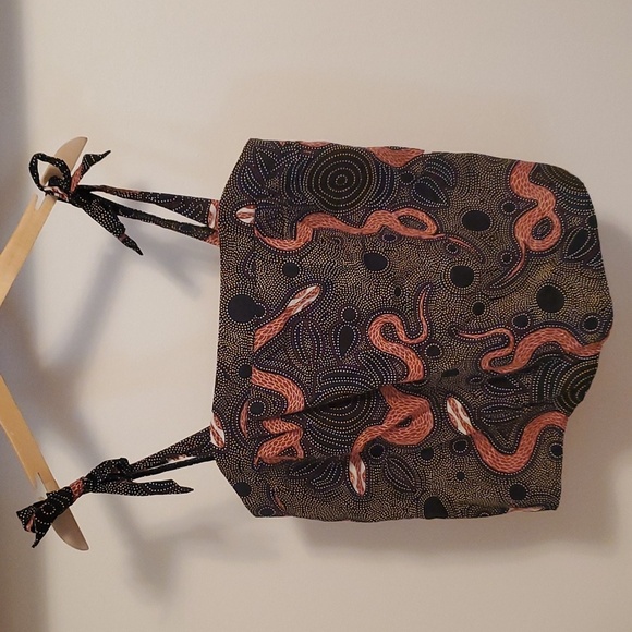 Anthropologie Corey Lynn Calter "Ibiza blouse" halter style. Snake. Bow. Size M. - Picture 6 of 12